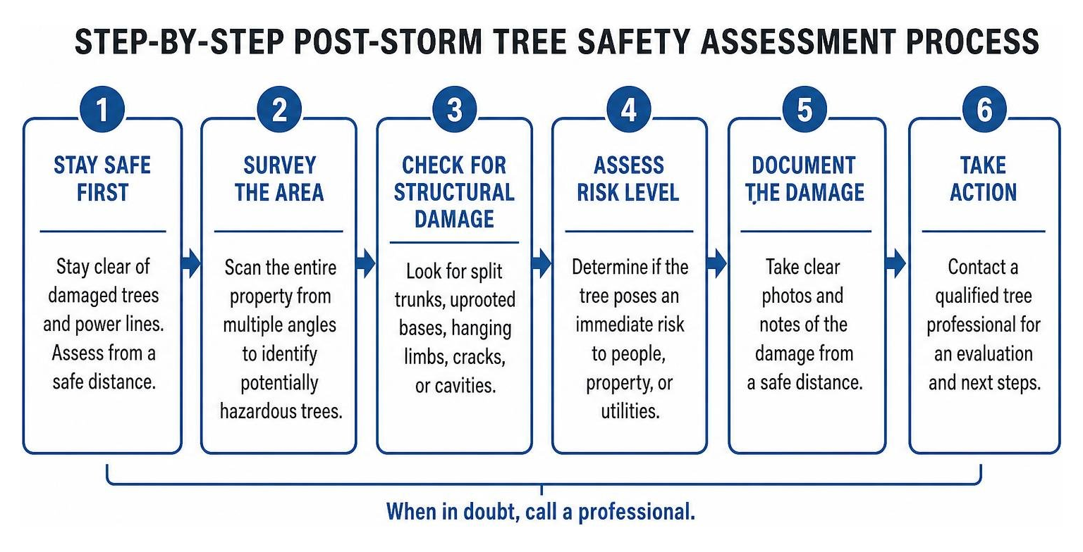 Step-by-step post-storm tree safety assessment process
