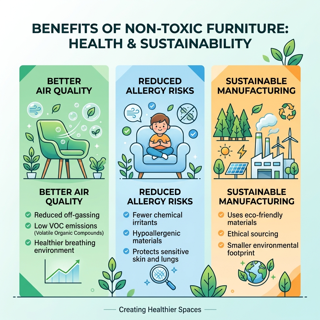 Benefits of non-toxic furniture: better air quality, reduced allergy risks, and sustainable manufacturing - non toxic