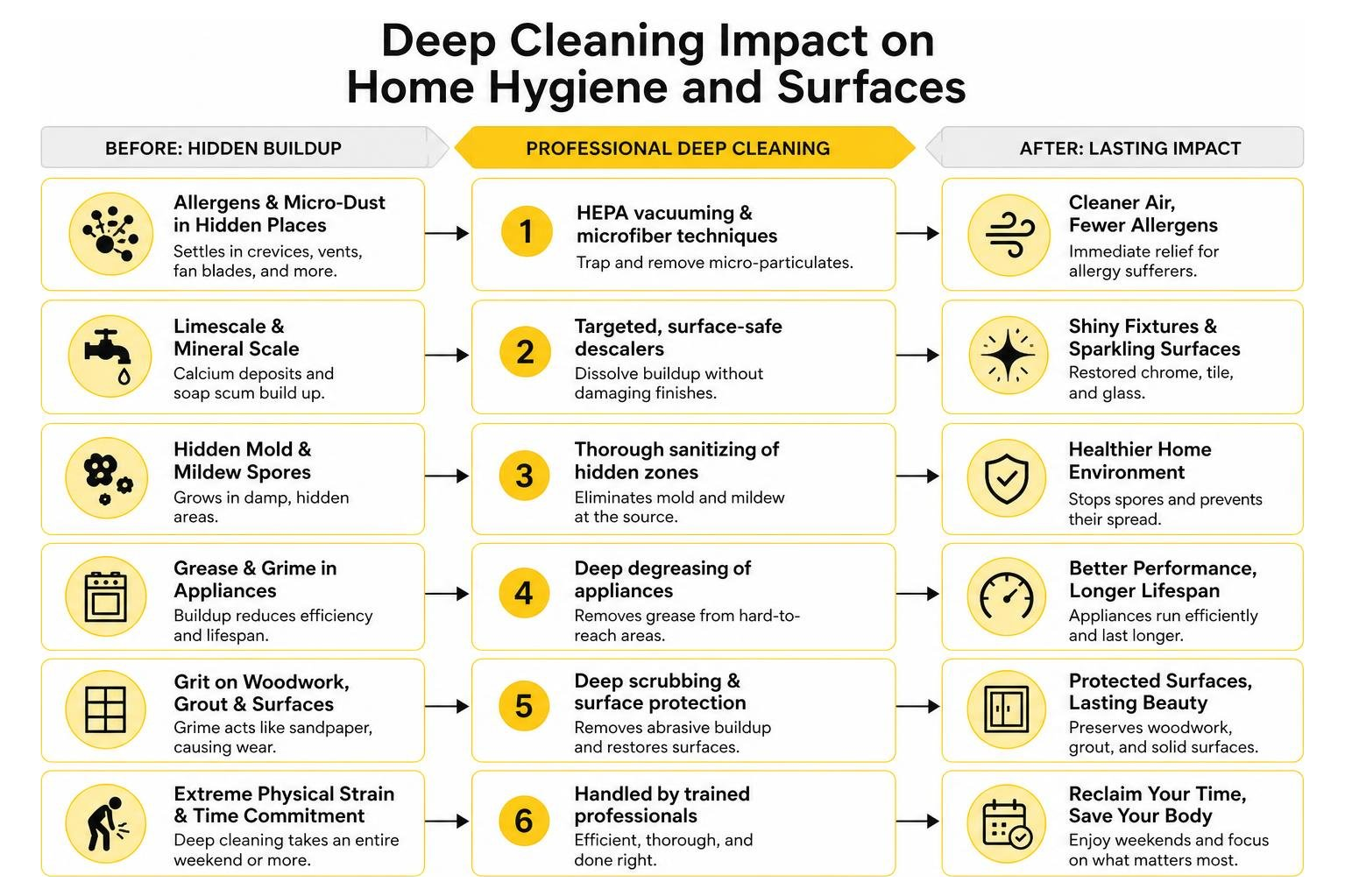 Deep cleaning impact on home hygiene and surfaces Deep cleaning impact on home hygiene and surfaces