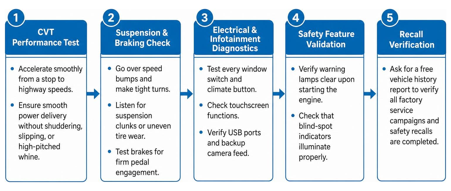Comparison diagram of Nissan Kicks inspection flow Comparison diagram of Nissan Kicks inspection flow