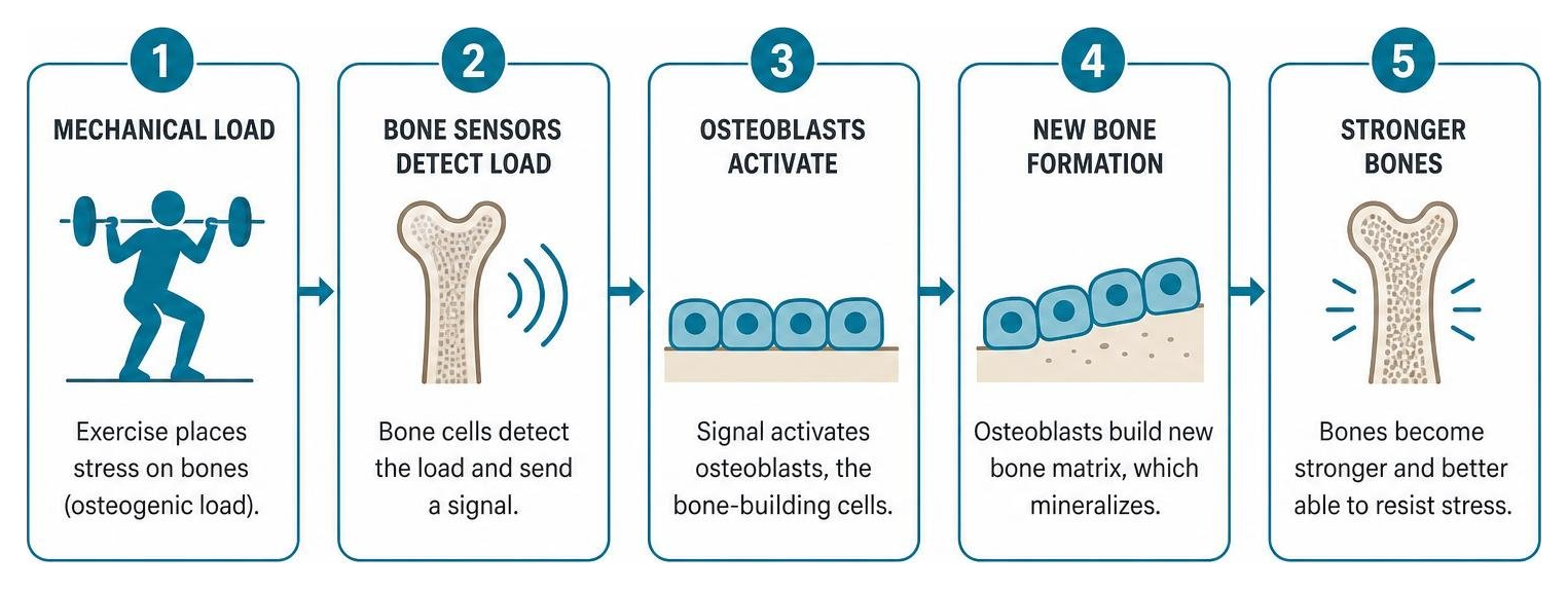 process of osteogenic loading and bone growth