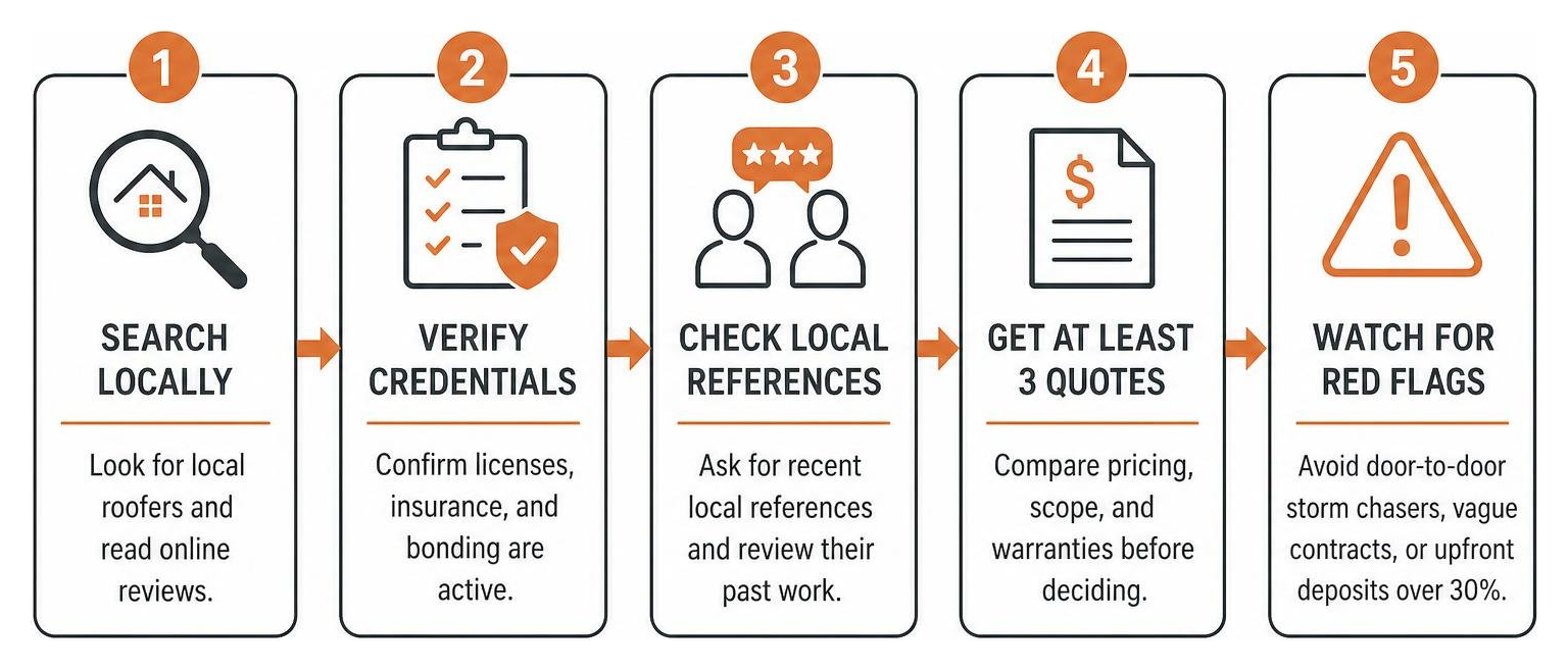 Vetting checklist diagram for local roofing contractors Vetting checklist diagram for local roofing contractors