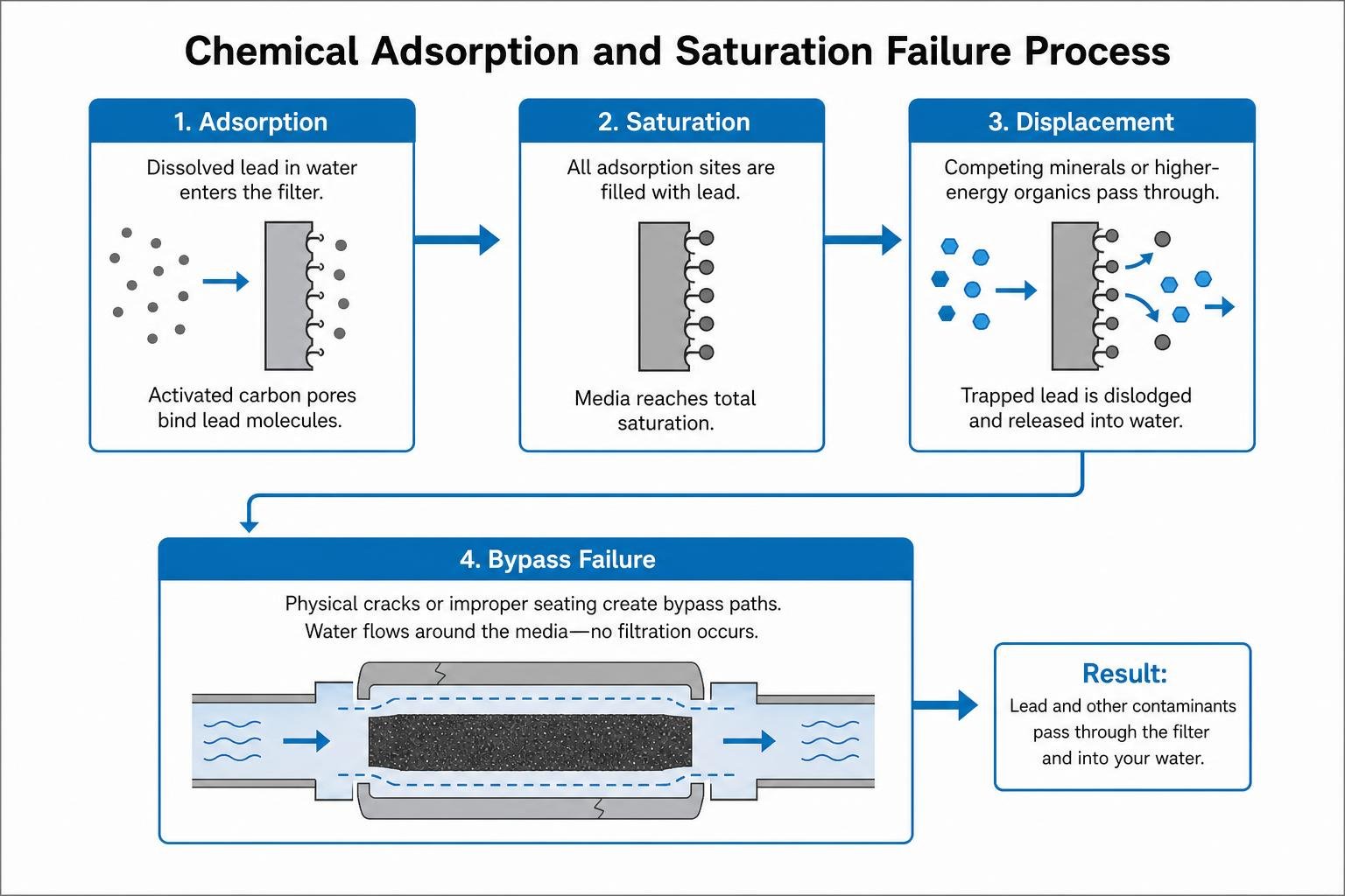Chemical adsorption and saturation failure process