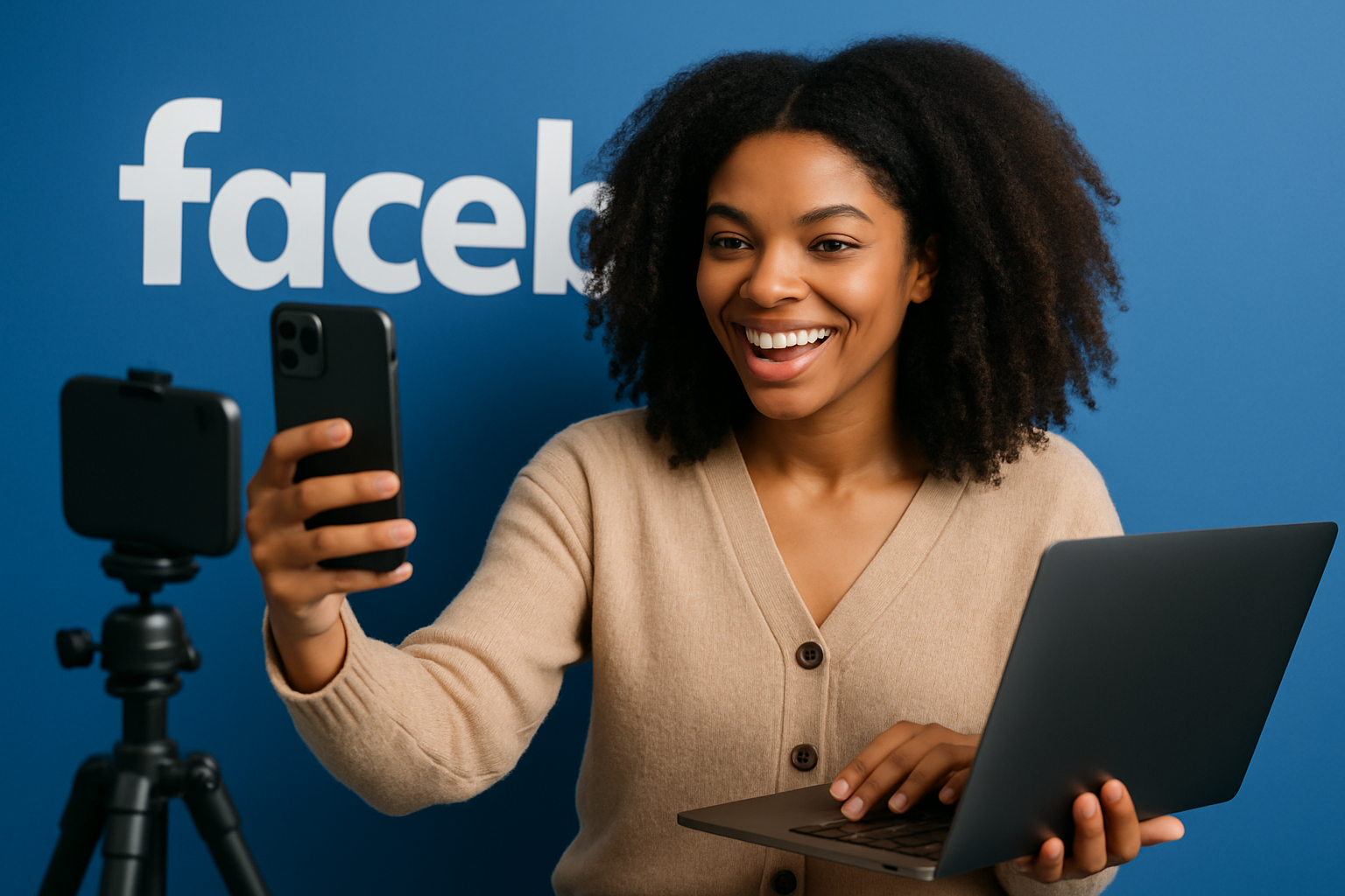 Facebook influencer creating content for multiple formats - facebook influencer marketing