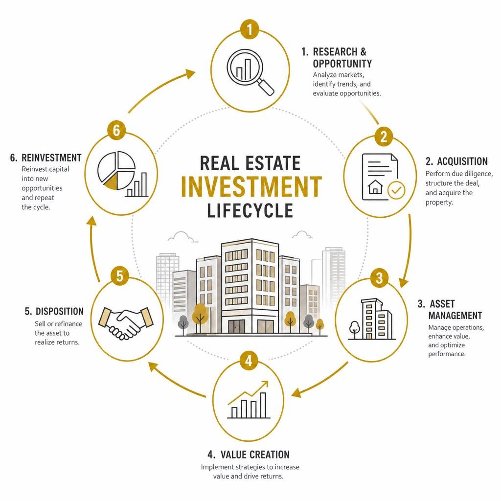 real estate investment lifecycle infographic
