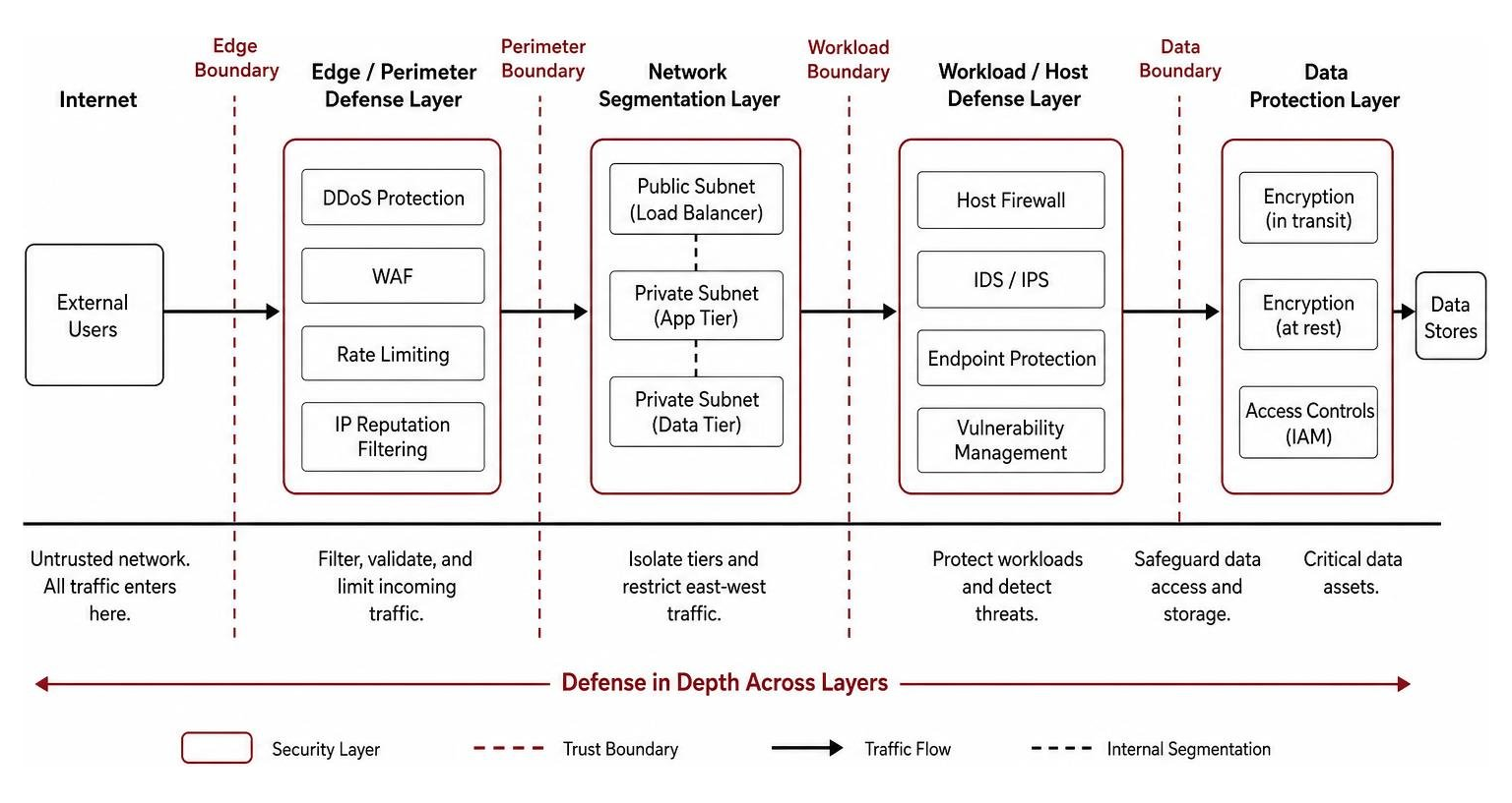 Cloud network layer defense and boundary isolation diagram Cloud network layer defense and boundary isolation diagram