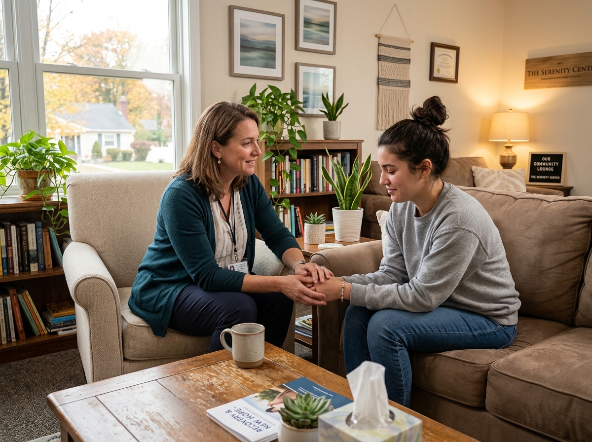 Compassionate clinician providing support in a warm NJ recovery setting - Drug detox program in new jersey Compassionate clinician providing support in a warm NJ recovery setting - Drug detox program in new jersey