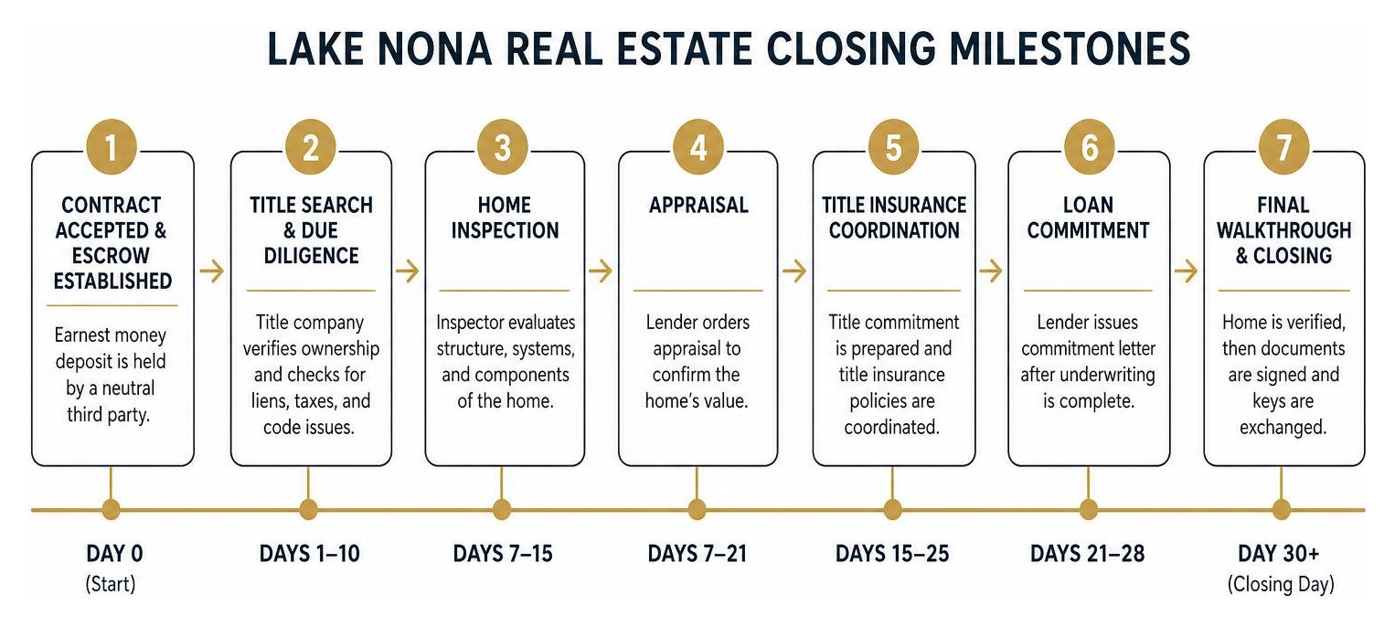 Lake Nona real estate closing milestones timeline