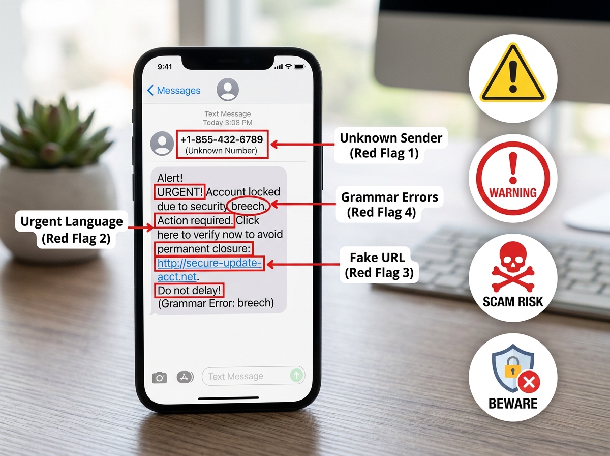 Visual guide to red flags in a scam text message - txdmv.org scam text Visual guide to red flags in a scam text message - txdmv.org scam text