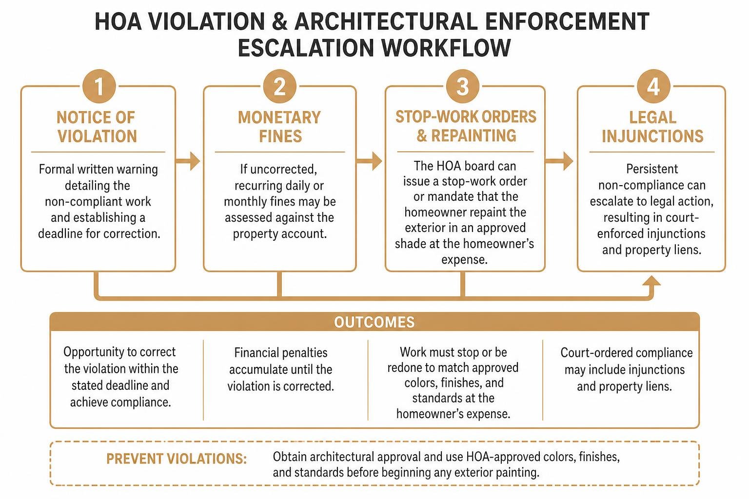 HOA violation and architectural enforcement escalation workflow HOA violation and architectural enforcement escalation workflow