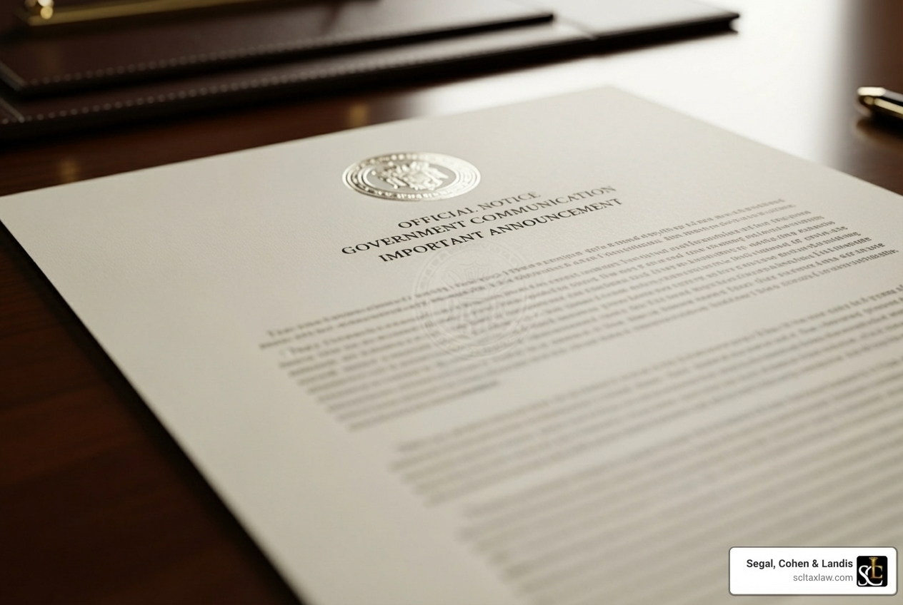 IRS notice letter - los angeles payroll tax attorney