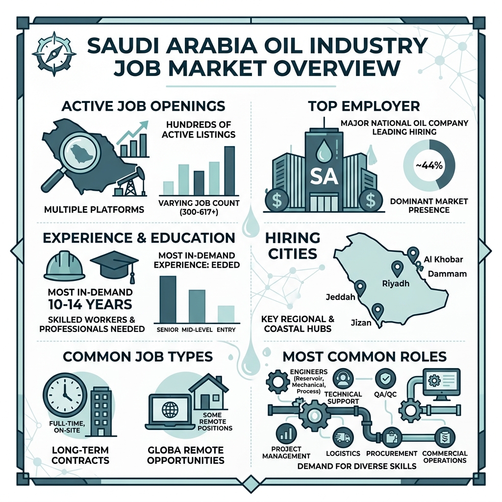 Saudi Arabia oil industry job market overview infographic - oil company jobs in saudi arabia infographic Saudi Arabia oil industry job market overview infographic - oil company jobs in saudi arabia infographic