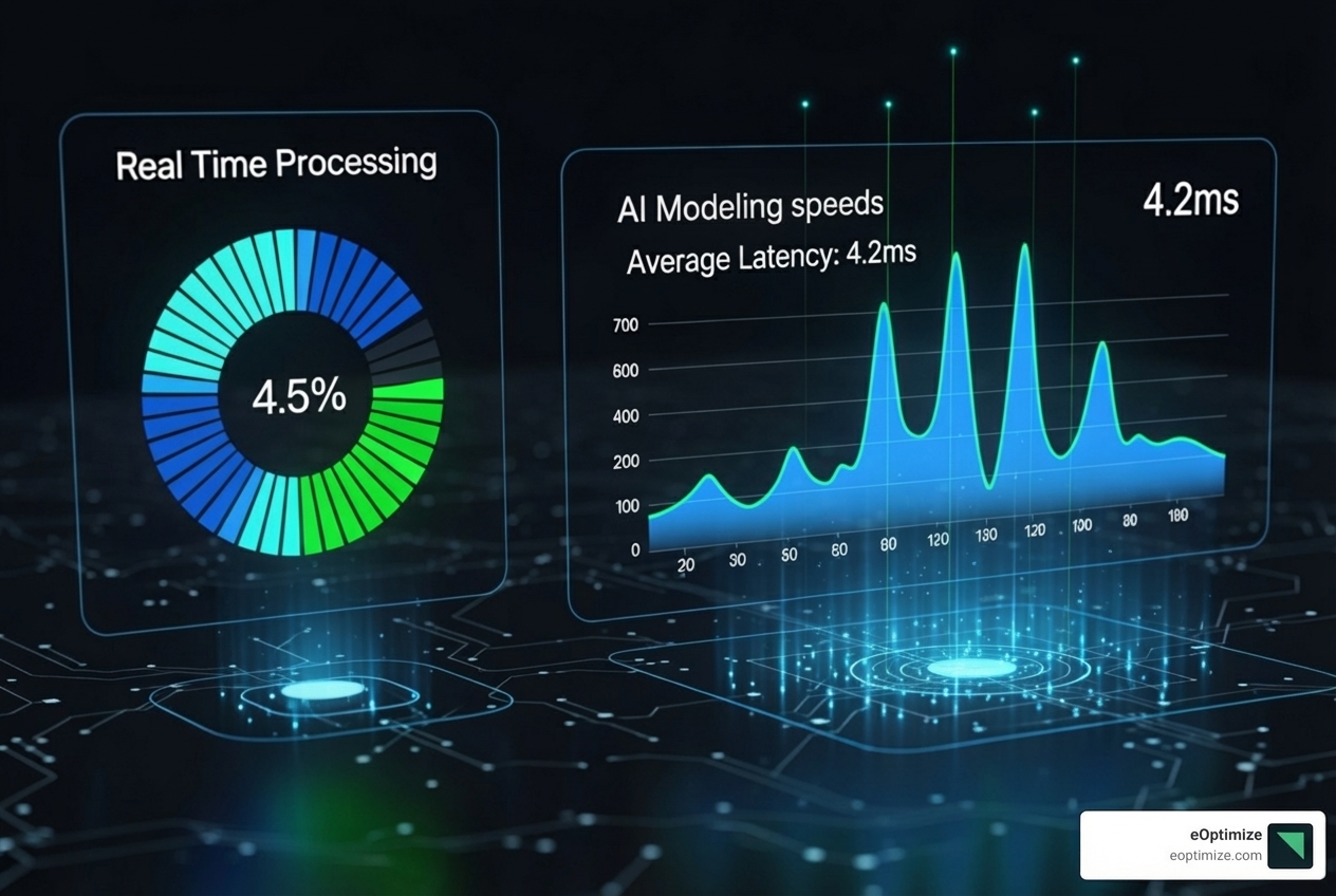 A dashboard displaying real-time data comparing the processing speed of Gemini 3 Flash against other AI models, highlighting its superior efficiency and low latency for complex tasks. - Google AI updates