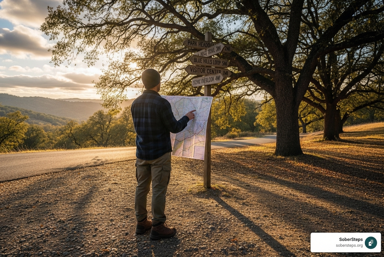 person looking at a crossroads or a map - how to get into drug rehab