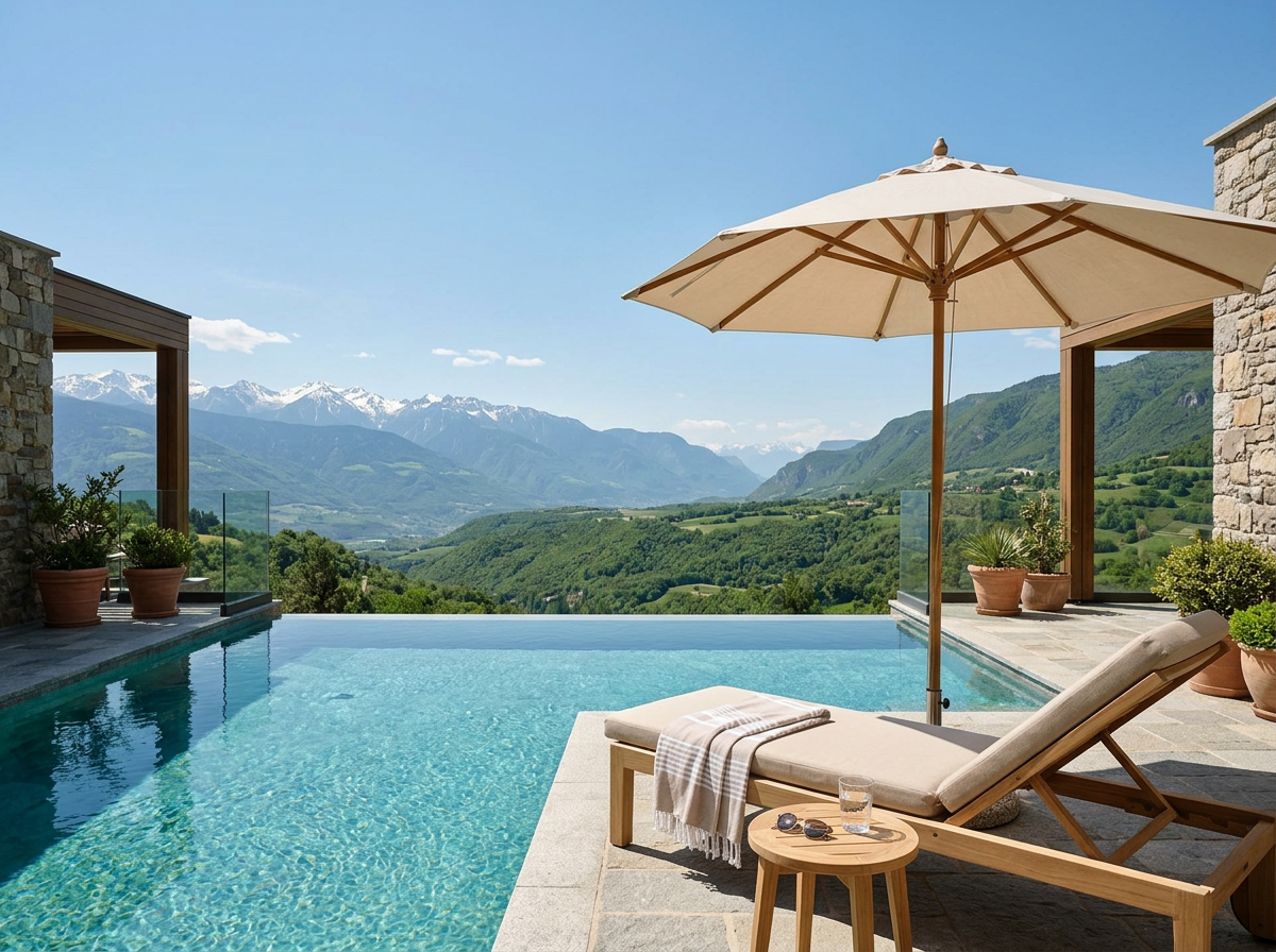 private infinity pool with scenic mountain views