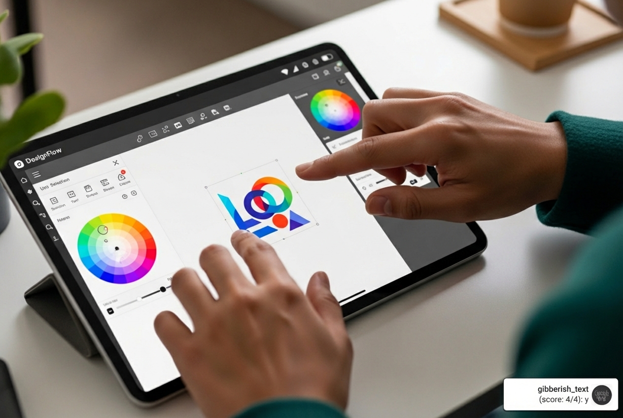 user-friendly graphic design interface on a tablet - digital content creation tools