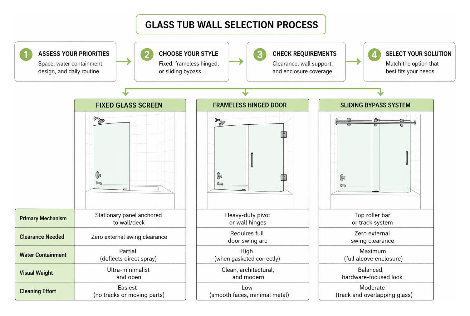 glass tub wall selection process glass tub wall selection process