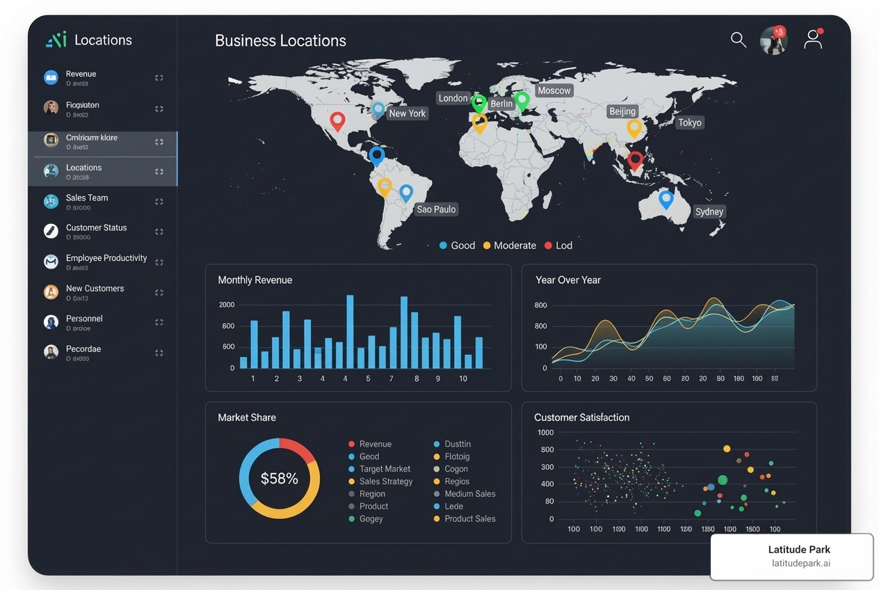 Latitude Park dashboard displaying multi-location analytics - how agencies manage digital marketing for franchises