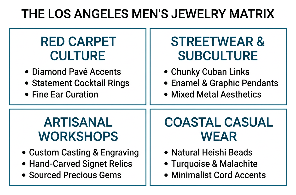 The four creative pillars shaping the modern Los Angeles men's jewelry landscape The four creative pillars shaping the modern Los Angeles men's jewelry landscape