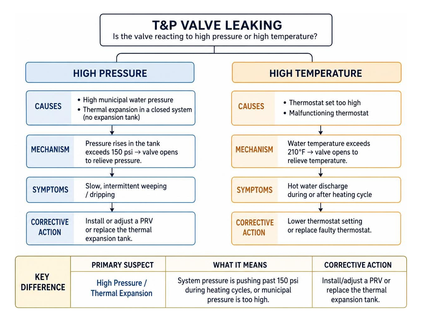 Diagram of pressure vs temperature leak causes and symptoms Diagram of pressure vs temperature leak causes and symptoms