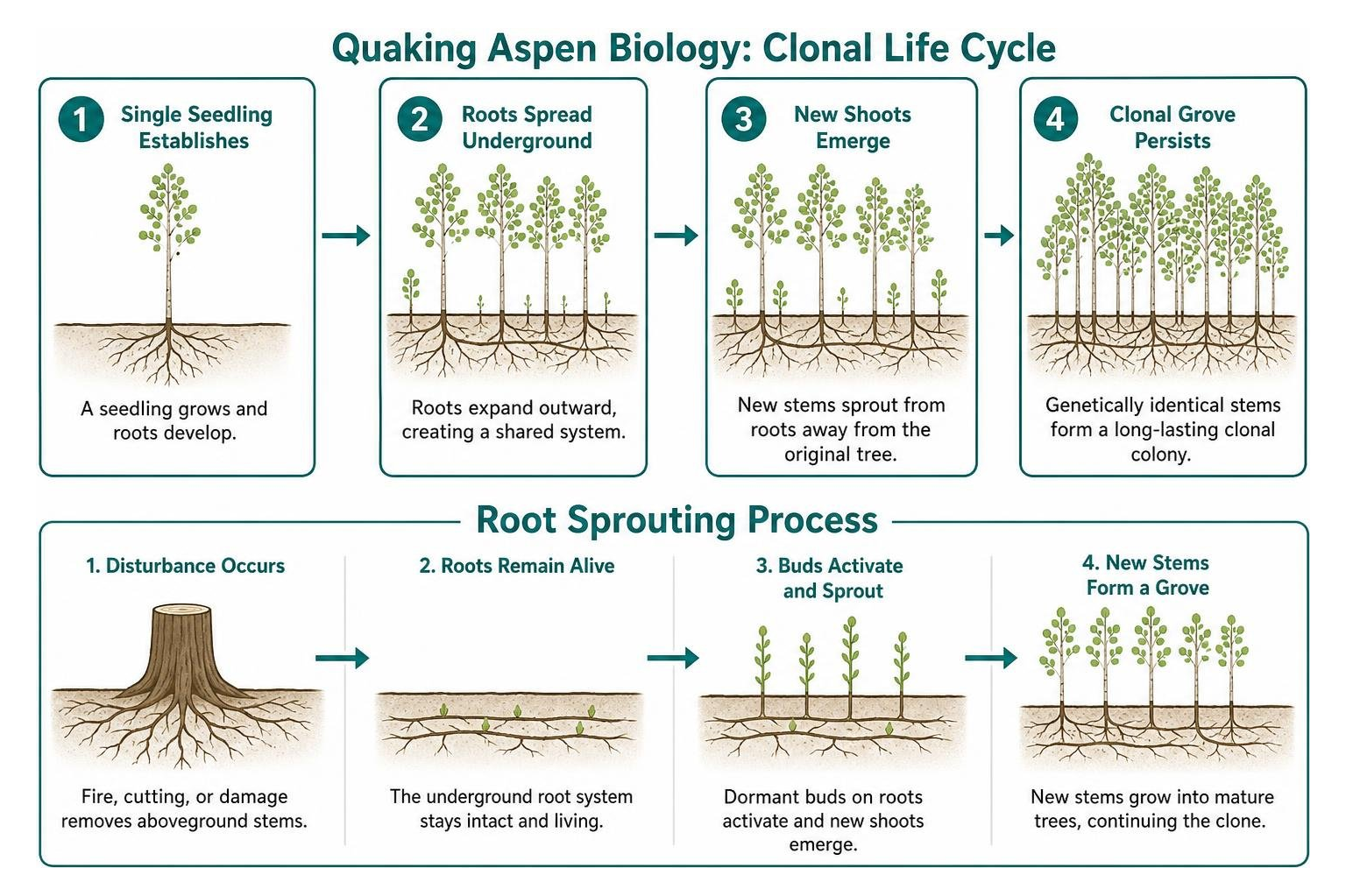 quaking aspen biology lifecycle and root sprouting process quaking aspen biology lifecycle and root sprouting process