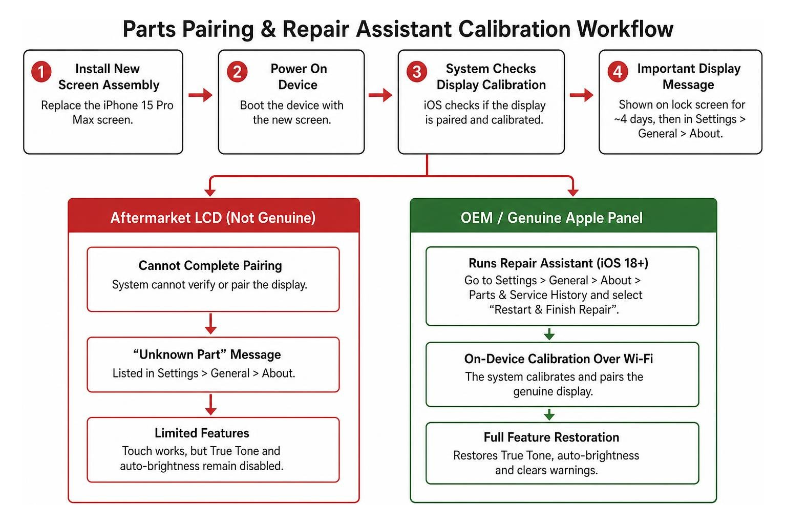 Parts pairing and Repair Assistant calibration workflow Parts pairing and Repair Assistant calibration workflow