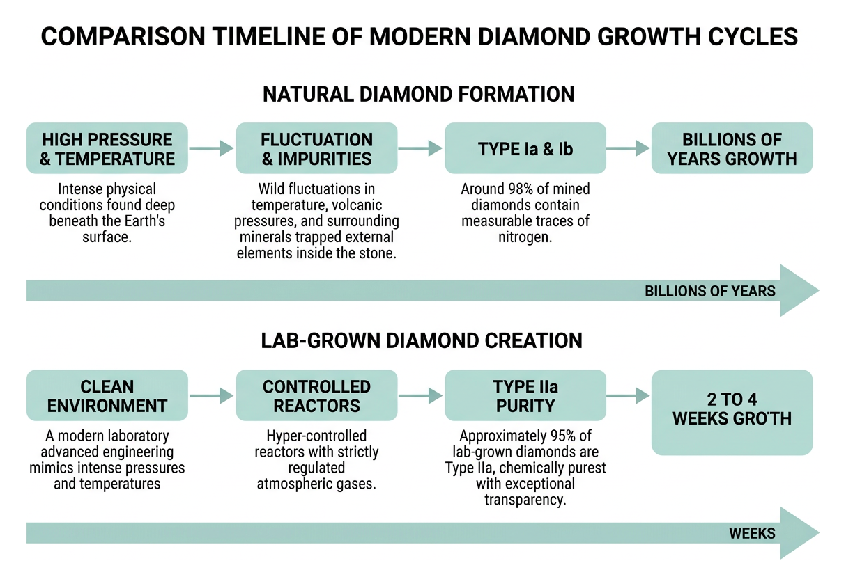 Modern diamond growth cycle comparison timeline Modern diamond growth cycle comparison timeline