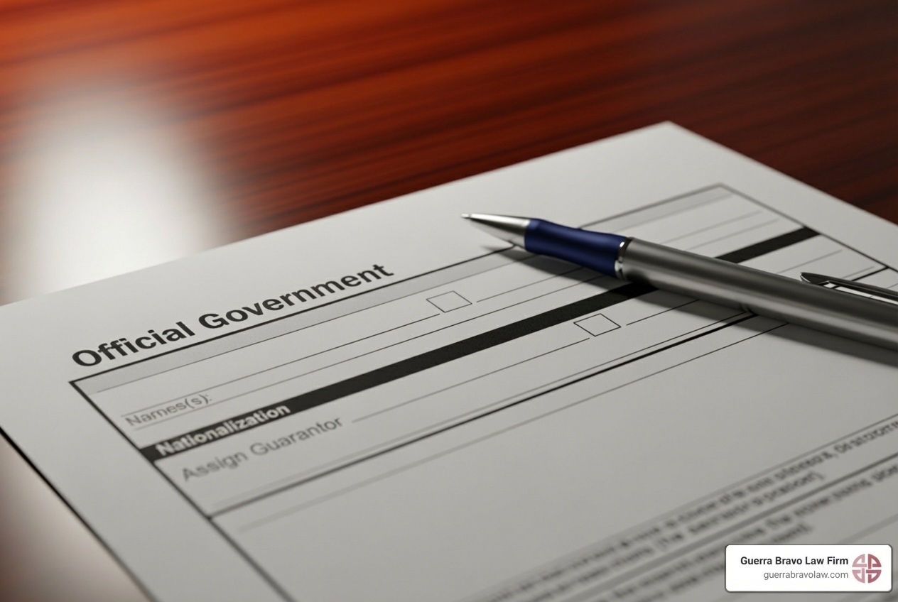 first page of the Form N-400, Application for Naturalization - naturalization lawyers near me