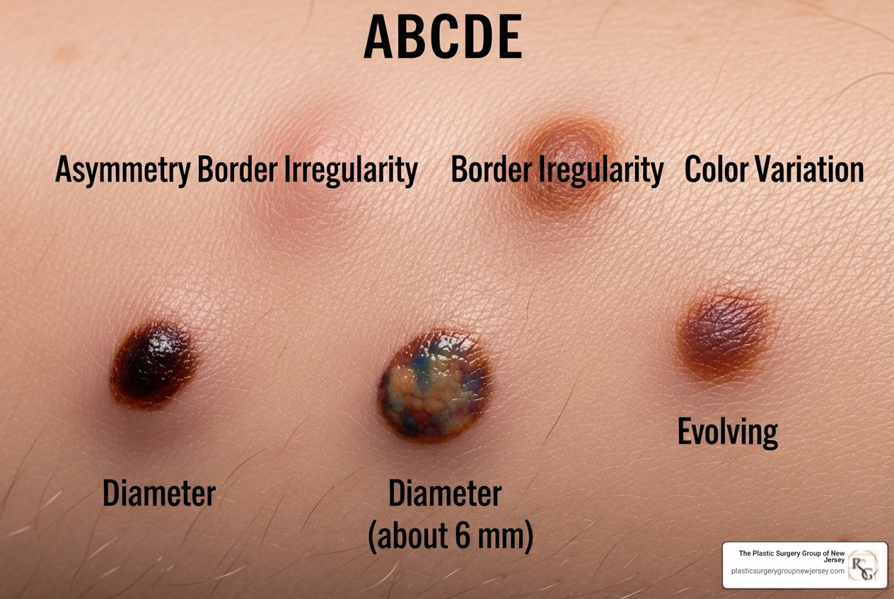 of the ABCDE rule applied to different moles - mole removal
