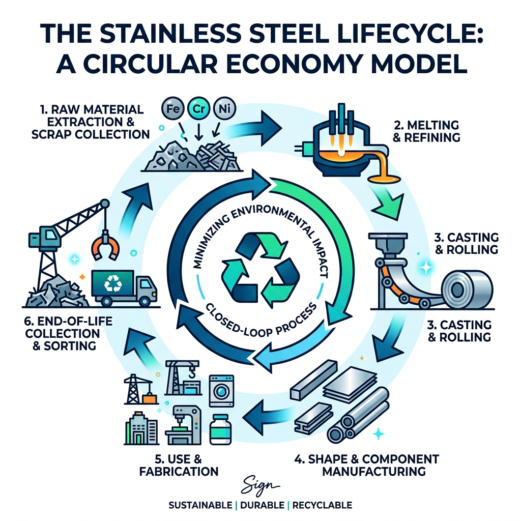 explaining the stainless steel lifecycle infographic