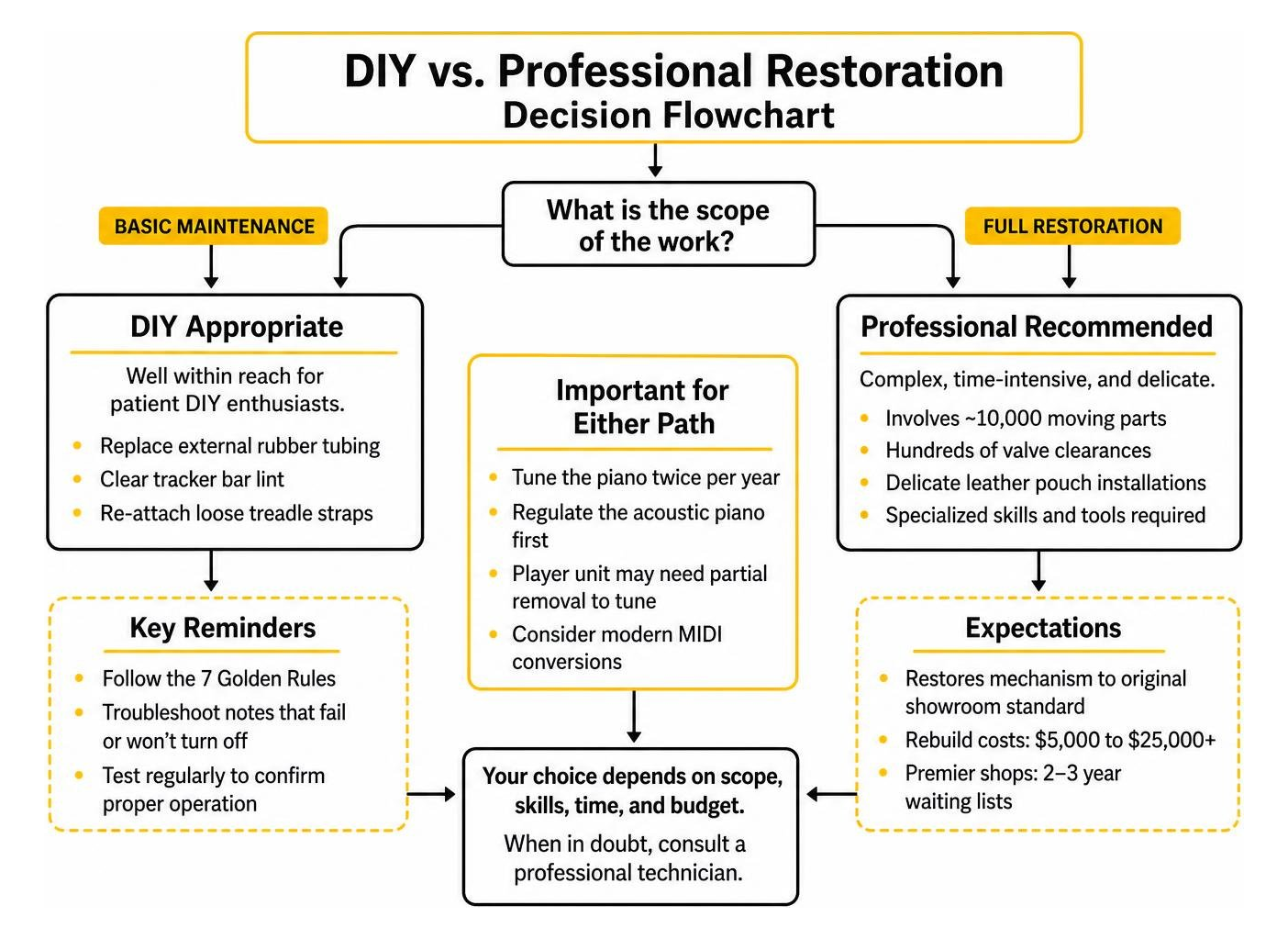 DIY vs Professional restoration decision flowchart