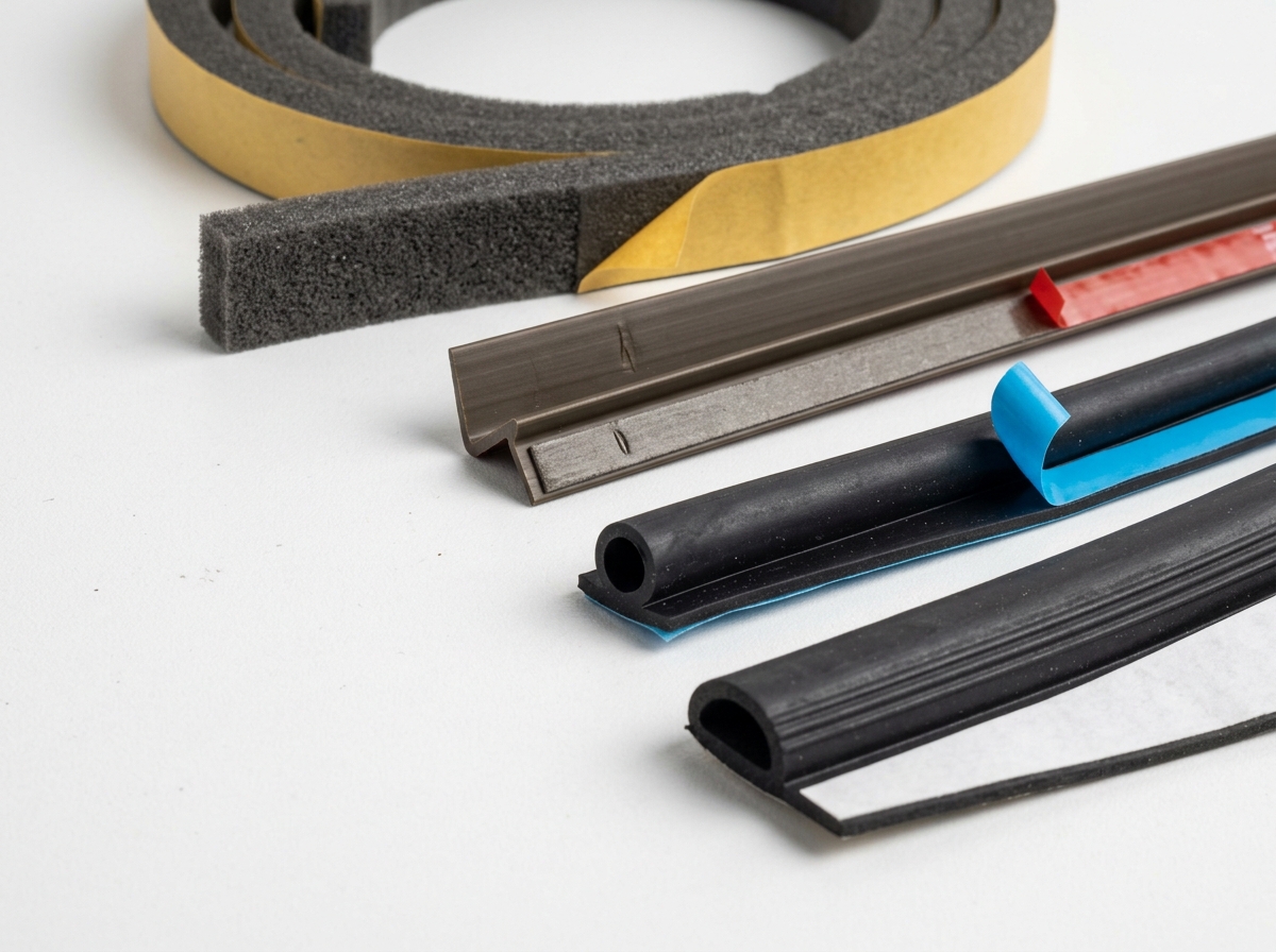 various types of weatherstripping including foam, v-seal, and silicone bulb - best window draft sealer