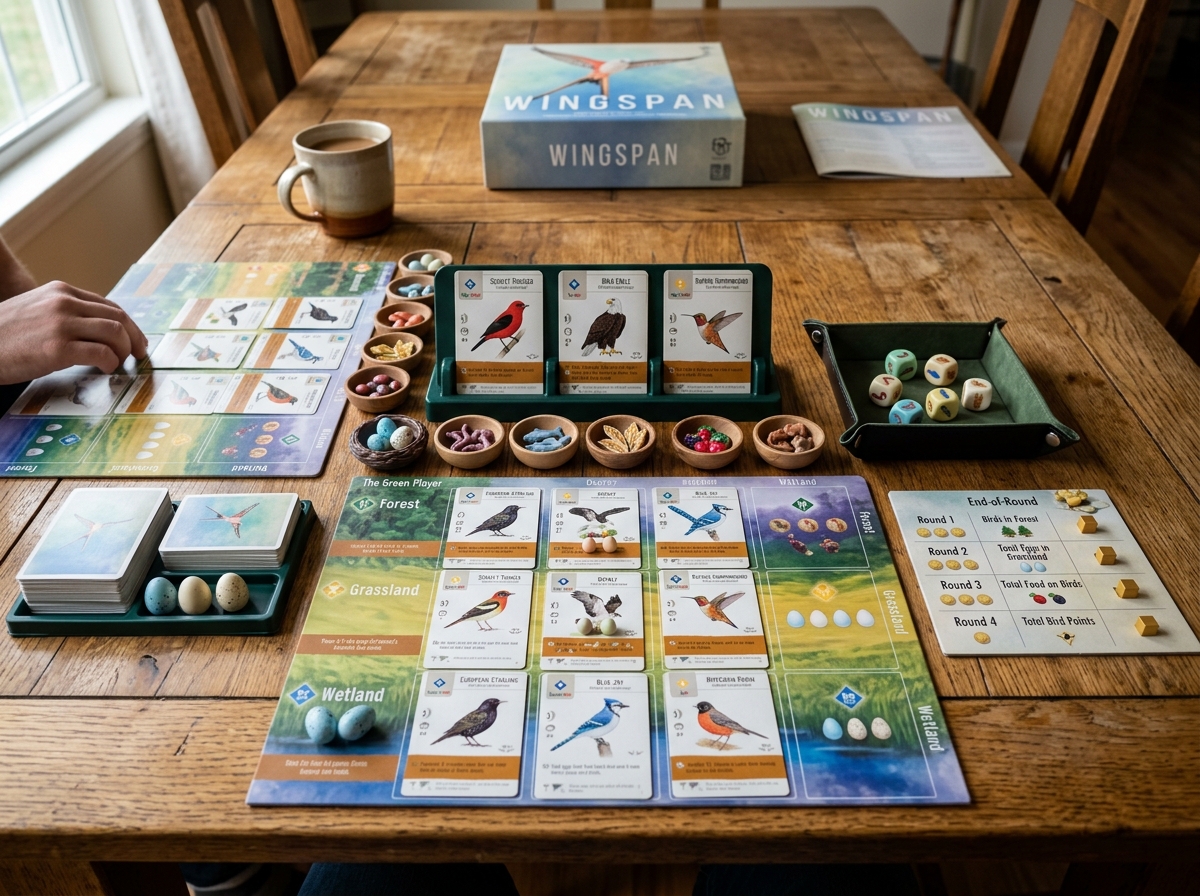 Wingspan board game setup - board game guides