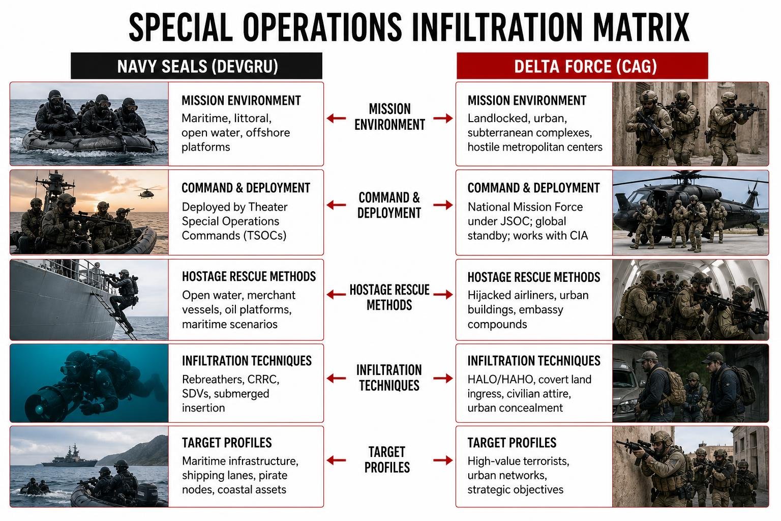 Special Operations Infiltration Matrix Diagram