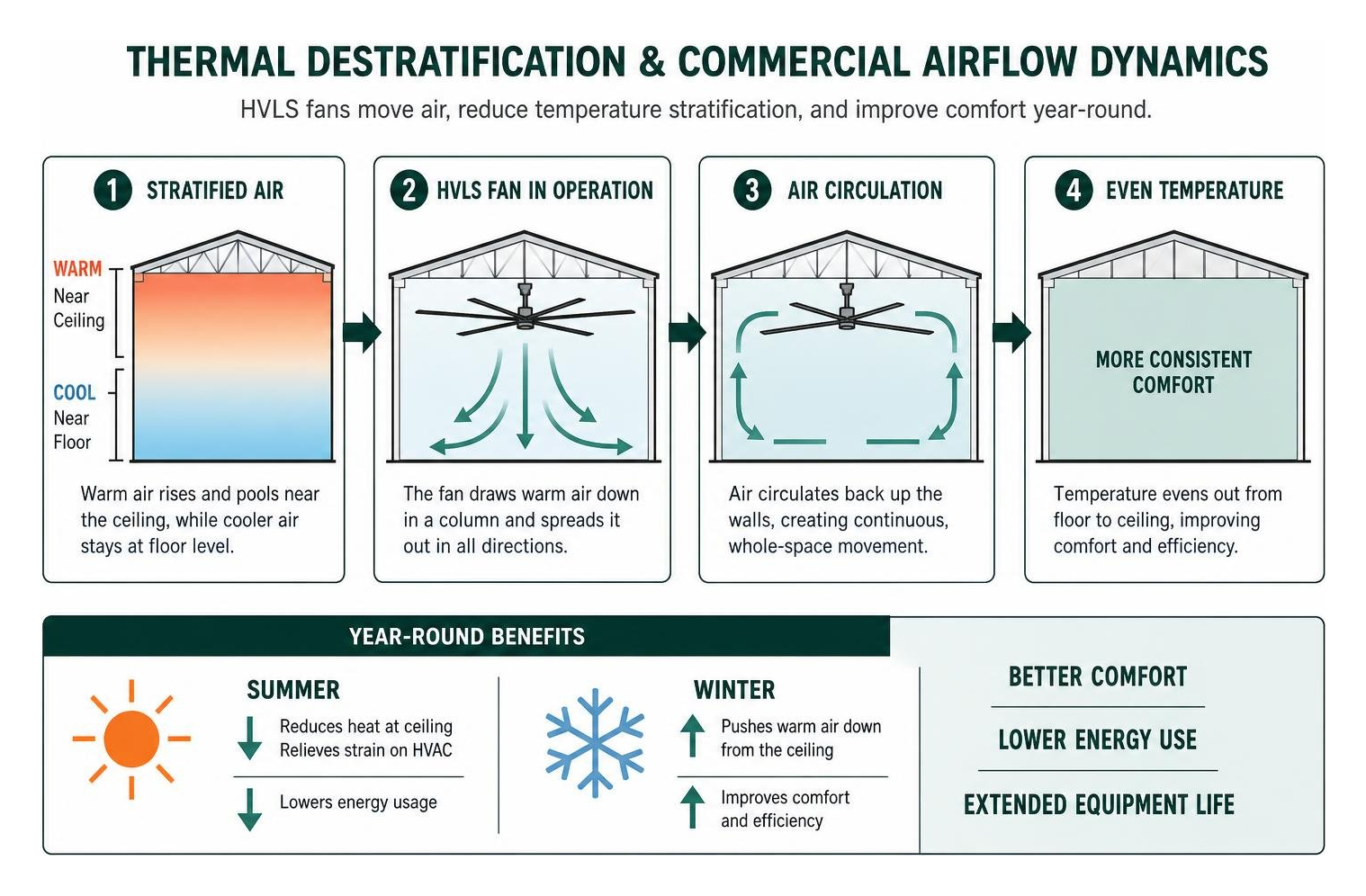 thermal destratification and commercial airflow dynamics