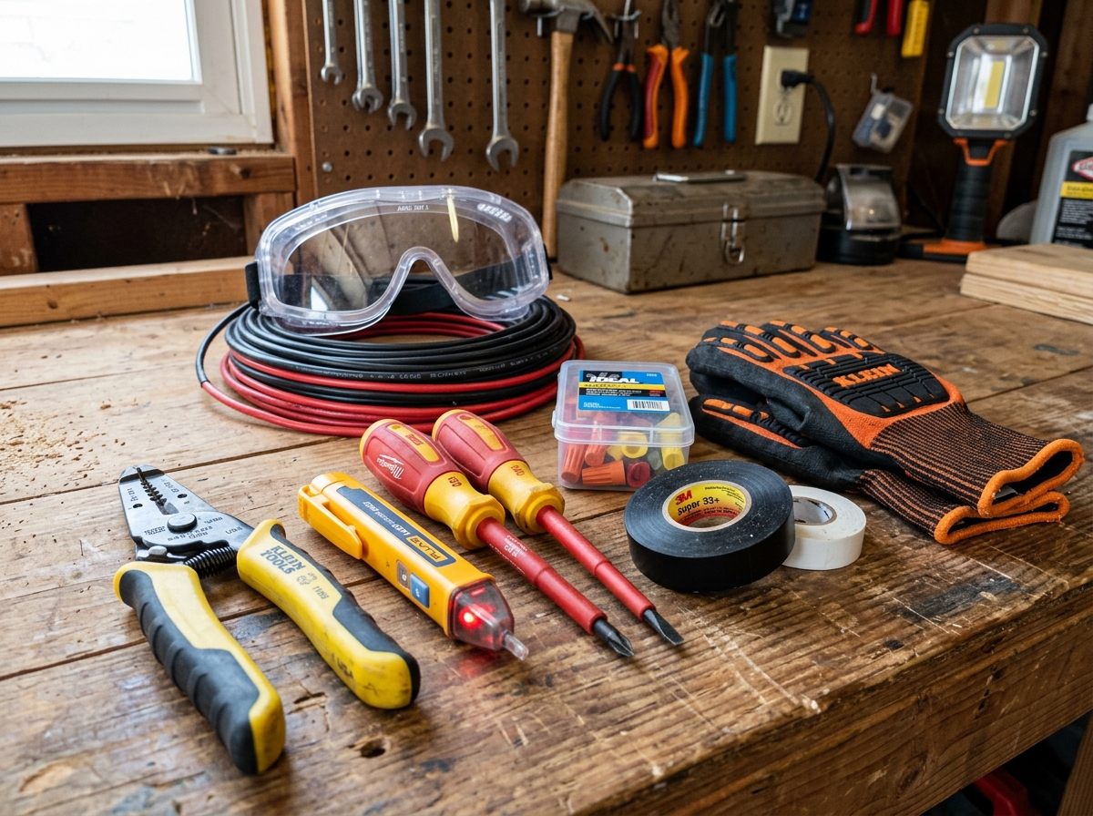 essential electrical tools including wire strippers, voltage tester, and wire nuts - how to connect two light switches essential electrical tools including wire strippers, voltage tester, and wire nuts - how to connect two light switches