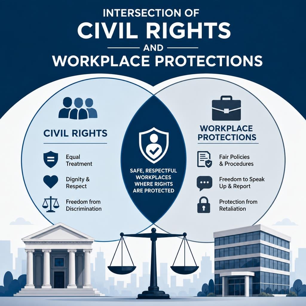 1d3cfcb89adb48f99a8b09626d8be44f Intersection of Civil Rights and Workplace Protections infographic