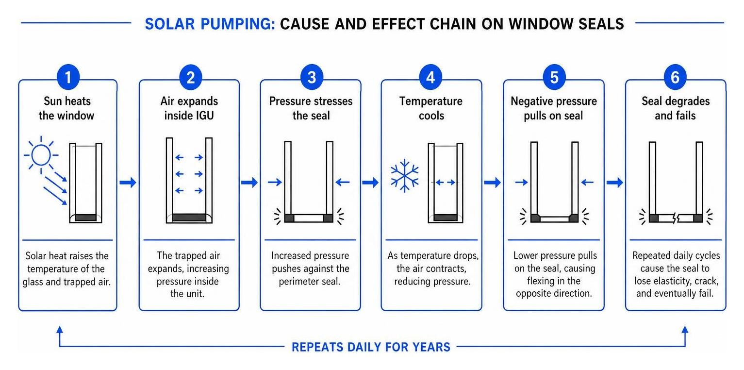 diagram showing solar pumping cause and effect chain on window seals diagram showing solar pumping cause and effect chain on window seals