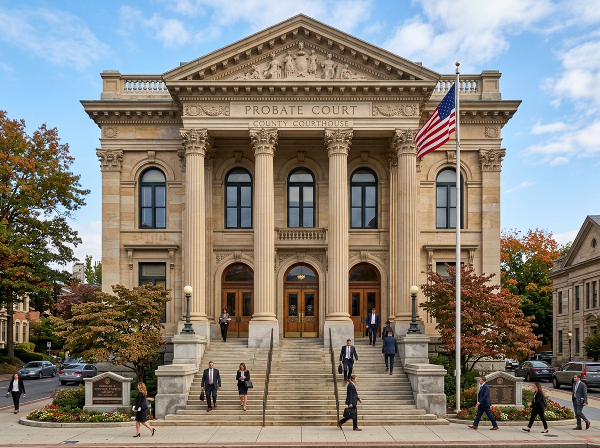 A historic probate court building representing the legal authority of estate settlement - attorney wills and probate