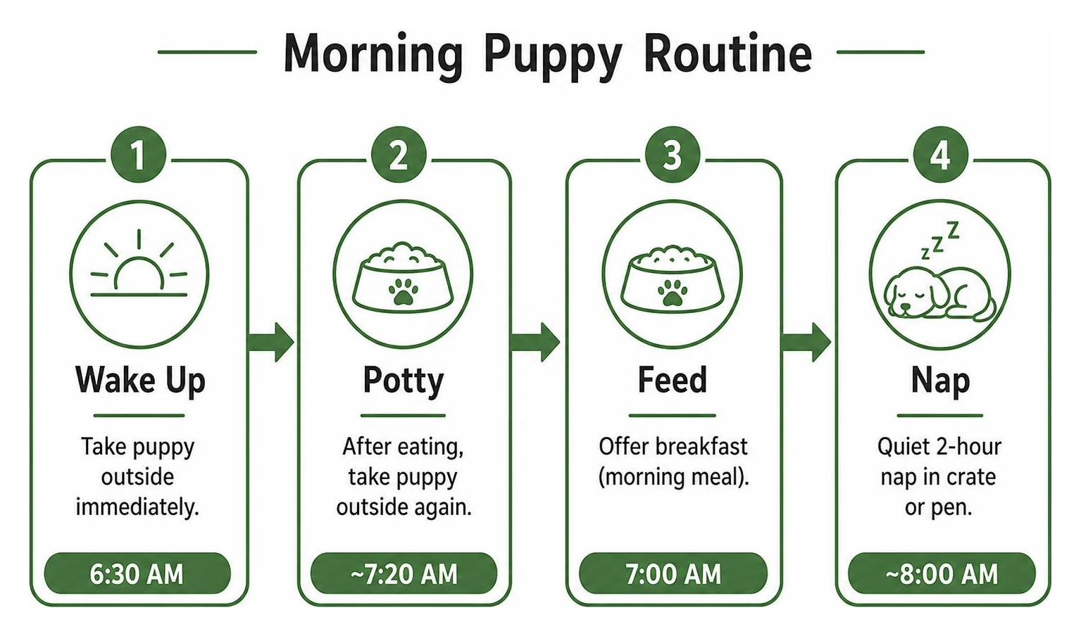 sequence of morning puppy routine wake up potty feed nap sequence of morning puppy routine wake up potty feed nap
