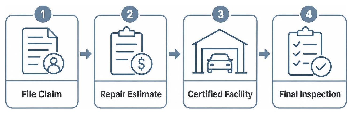 Claims Process: File Claim to Repair Estimate to Certified Facility to Final Inspection Claims Process: File Claim to Repair Estimate to Certified Facility to Final Inspection