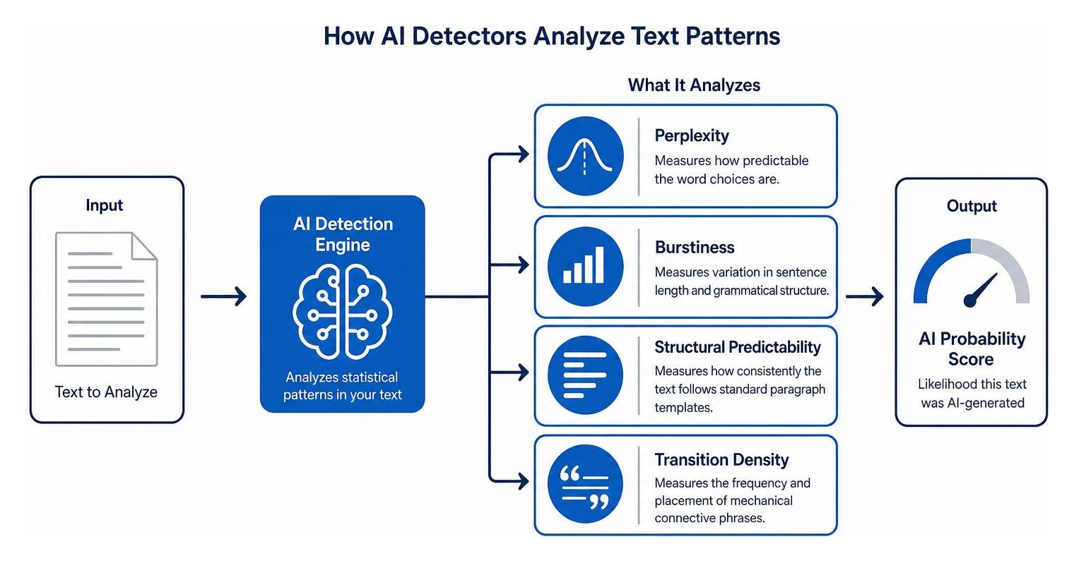 How AI detectors analyze text patterns How AI detectors analyze text patterns