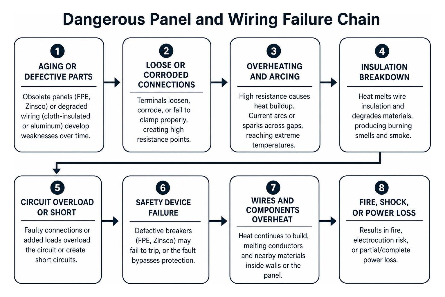 Dangerous panel and wiring failure chain diagram