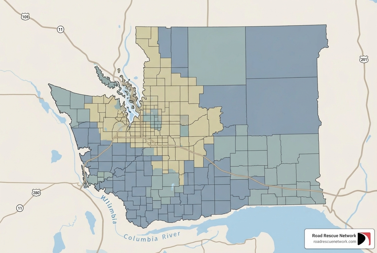 map highlighting fuel delivery service areas - fuel delivery vancouver wa