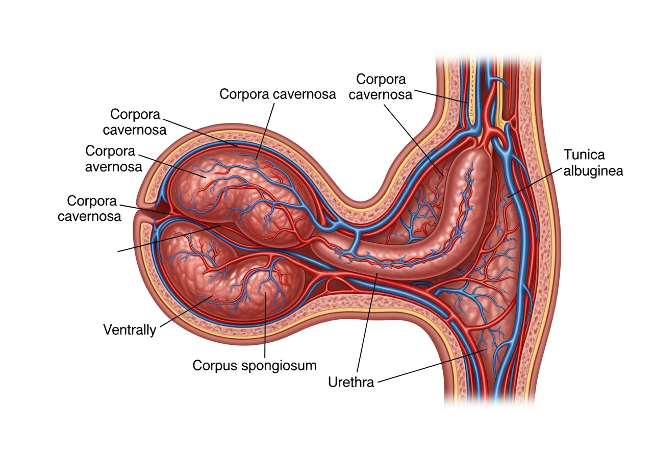 Vascular system involved in an erection - erectile dysfunction