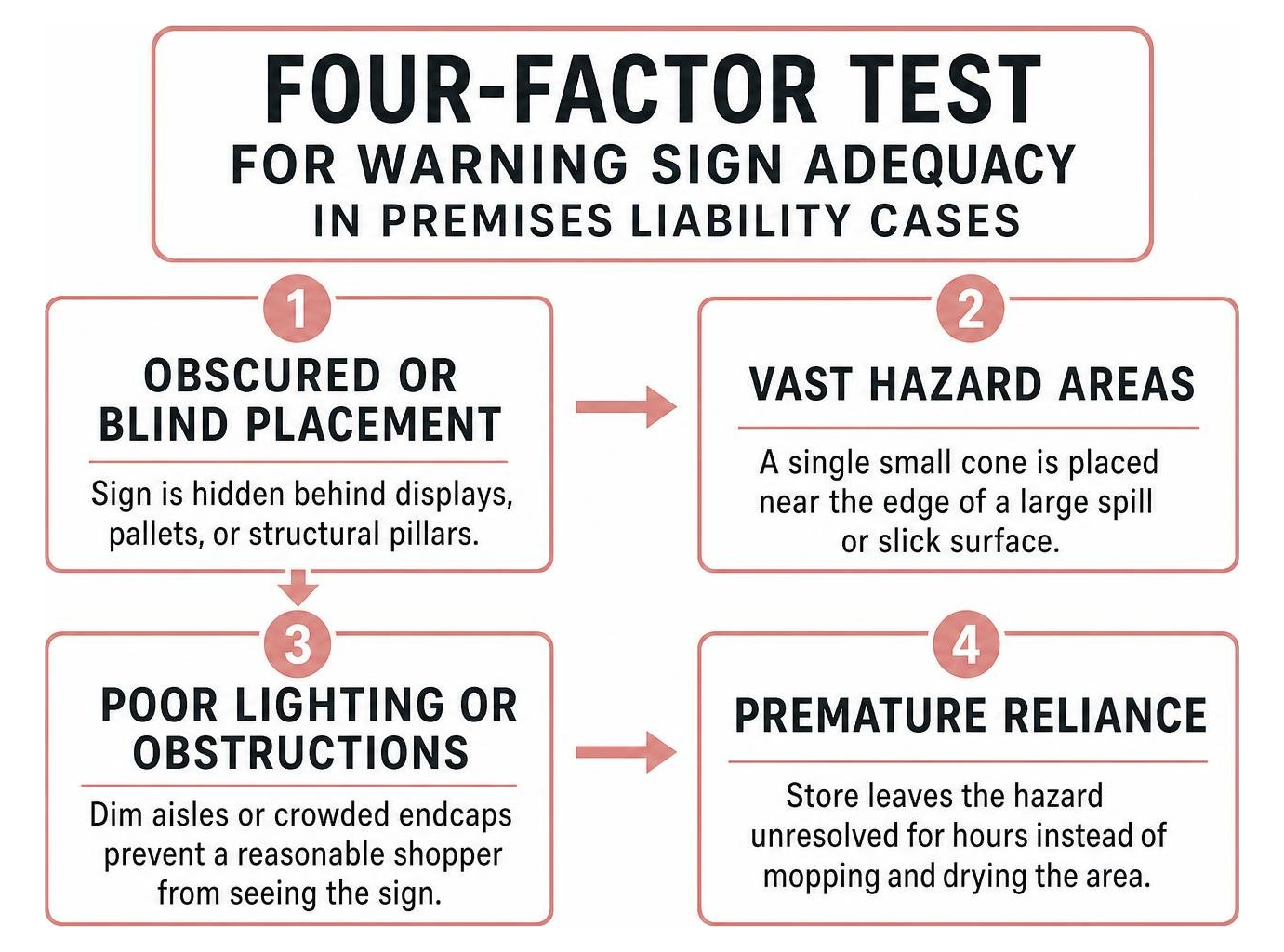 four-factor test for warning sign adequacy in premises liability cases four-factor test for warning sign adequacy in premises liability cases