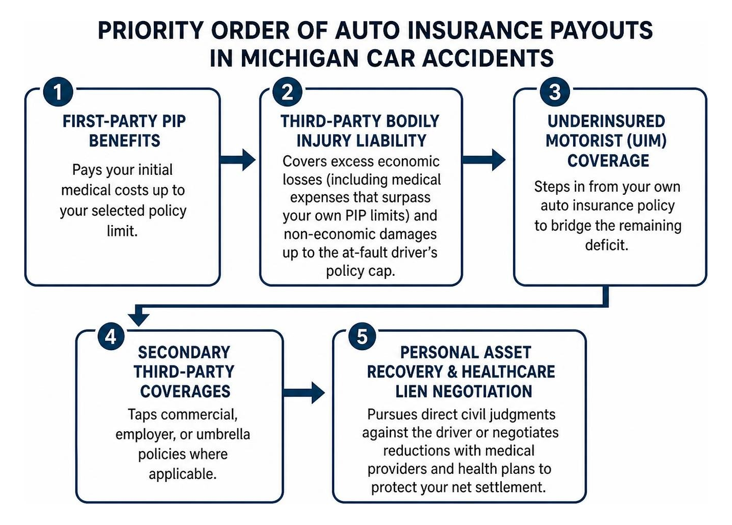 Priority order of auto insurance payouts in Michigan car accidents Priority order of auto insurance payouts in Michigan car accidents