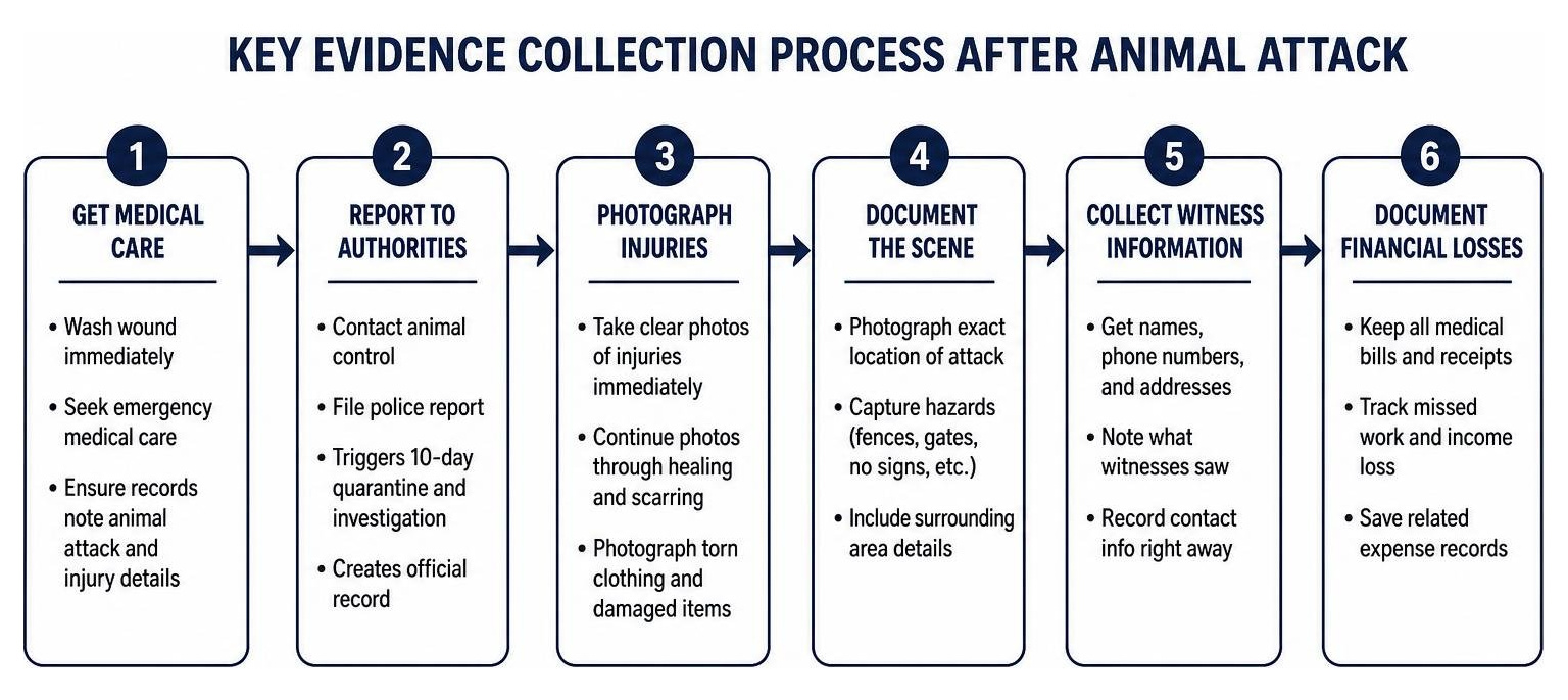 Key evidence collection process after an animal attack Key evidence collection process after an animal attack