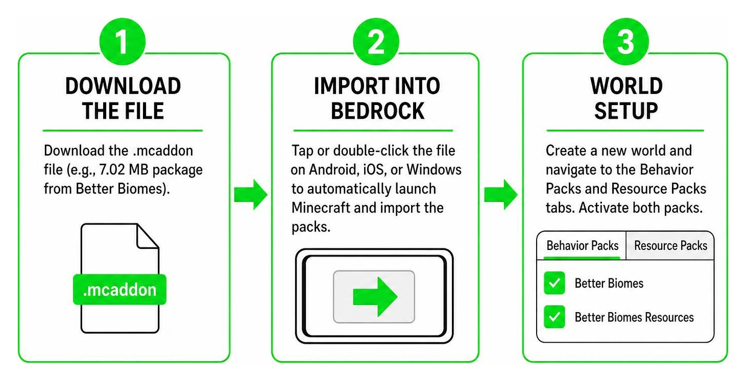 Step-by-step installation process for Bedrock addons Step-by-step installation process for Bedrock addons