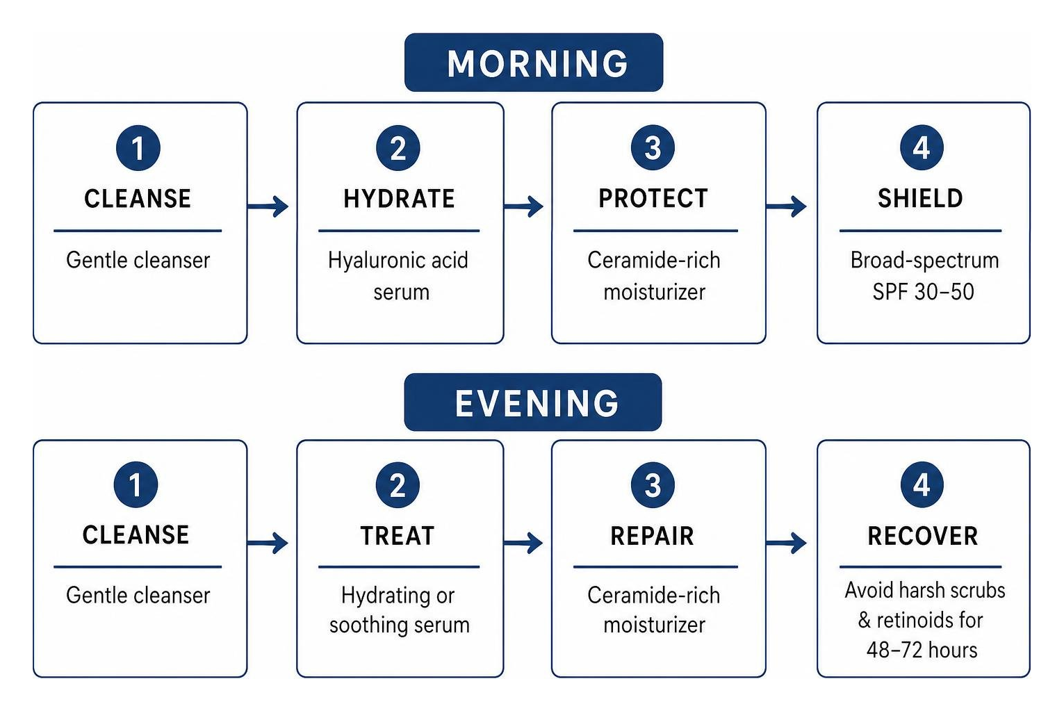Morning and evening homecare sequence Morning and evening homecare sequence